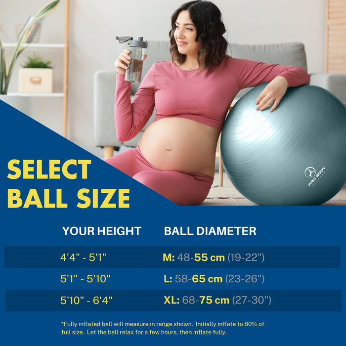 Pregnancy Ball for Maternity, Labor and Birth.  Includes Pregnancy Guide.  (Lilac) - Sweatfully
