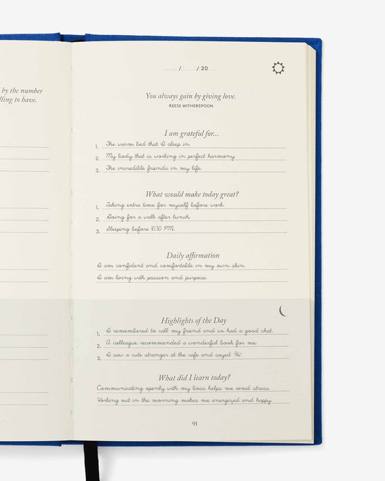 The Five Minute Journal - Royal Blue - Sweatfully