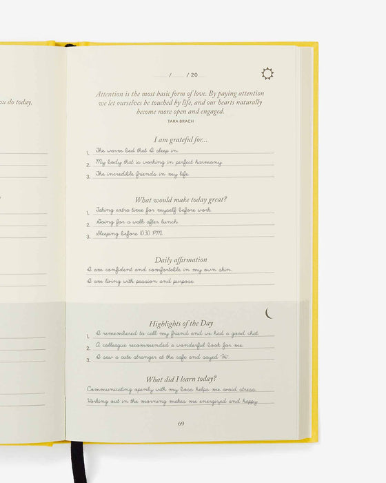 The Five Minute Journal - Sunshine Yellow - Sweatfully