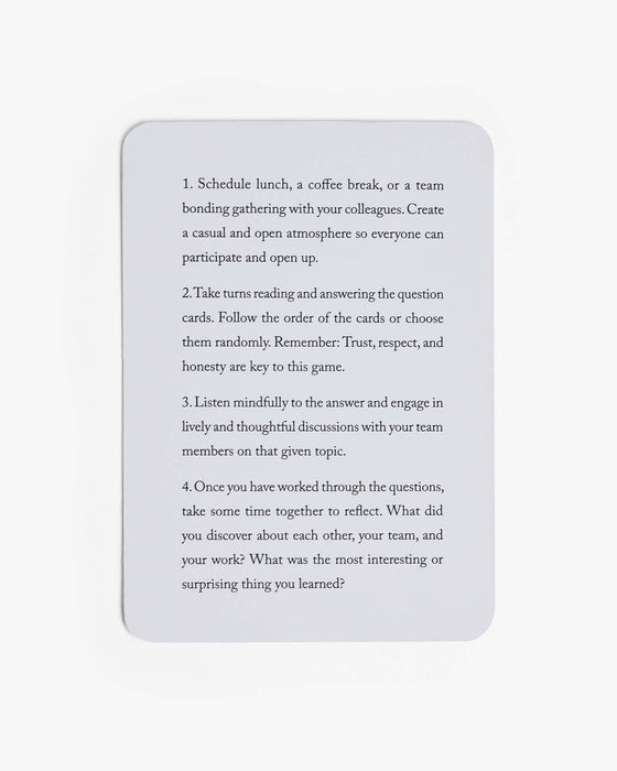 Get Closer Conversation Game: Teams - Teams - Sweatfully