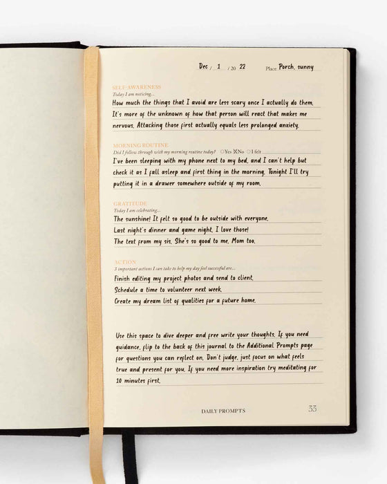 Notes to Mindfulness Journal - Stone Black - Sweatfully