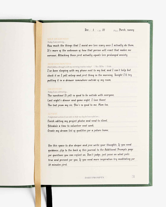 Notes to Mindfulness Journal - Sage - Sage - Sweatfully
