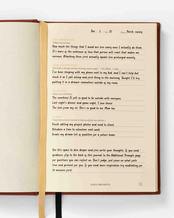 Notes to Mindfulness Journal - Sunset Orange - Sweatfully