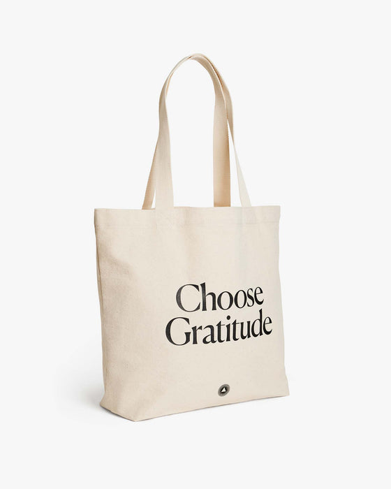 Organic Cotton Tote Bag – Choose Gratitude - Sweatfully