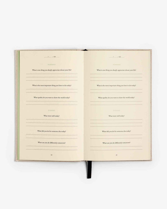The Three Question Journal - Linen - Sweatfully