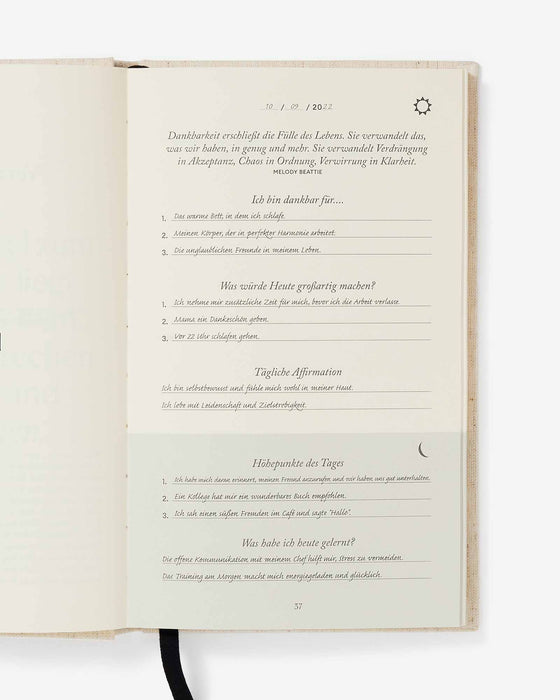 Das Fünf Minuten Journal (German Five Minute Journal) - Sweatfully