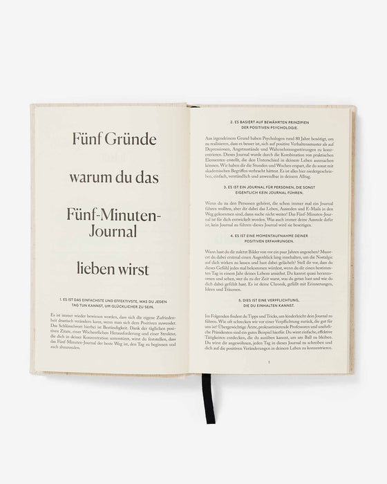 Das Fünf Minuten Journal (German Five Minute Journal) - Sweatfully