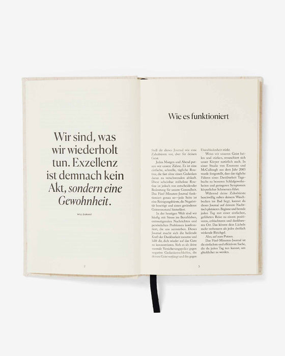 Das Fünf Minuten Journal (German Five Minute Journal) - Sweatfully