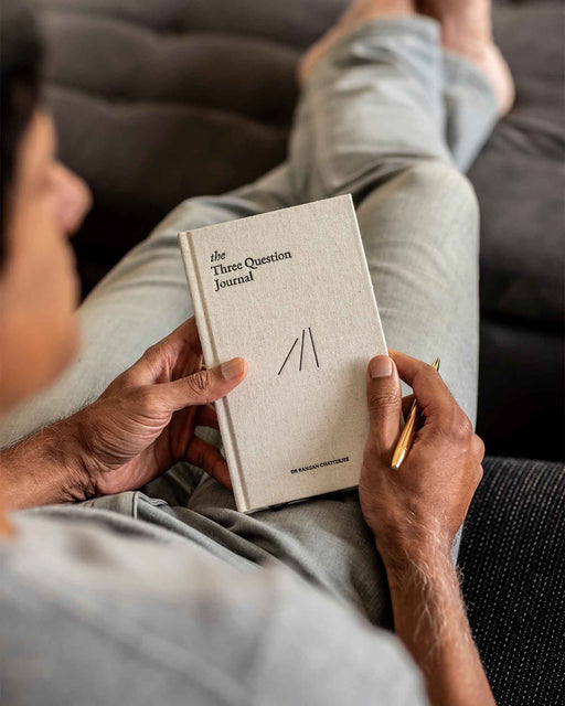 The Three Question Journal - Linen - Sweatfully