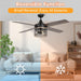 52" Mirelle Farmhouse Downrod Mount Reversible Ceiling Fan with Lighting and Remote Control - Sweatfully