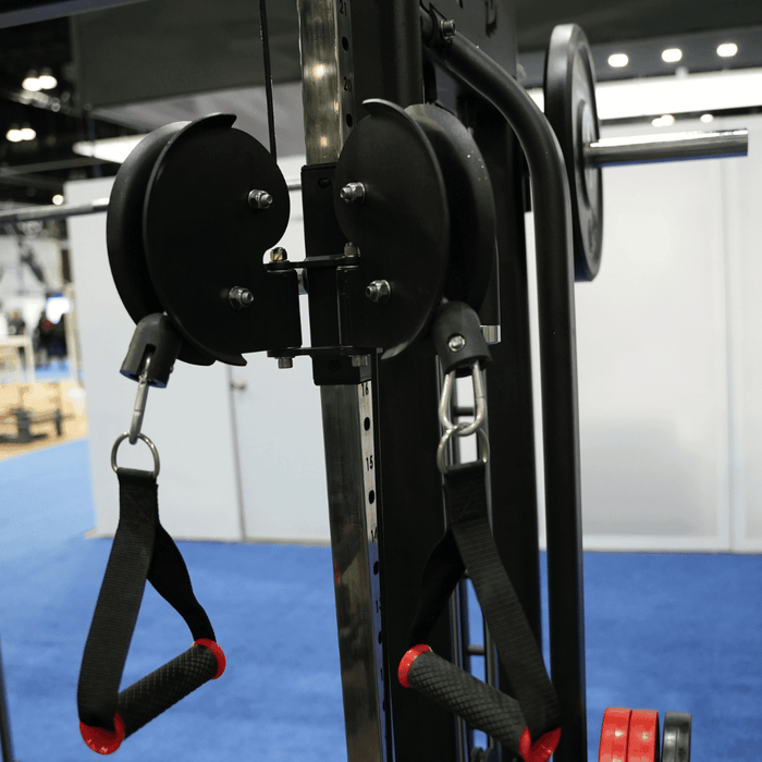 Megatron Dual Adjustable Pulley / Smith Combo - Muscle D Fitness - Selectorized Weight Adjustment - Functional Pull-Up Bar - Dual Station - Sweatfully