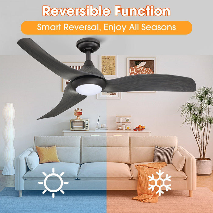 52" Industrial DC Motor Downrod Mount Reversible Ceiling Fan with LED Lighting and Remote Control - Sweatfully