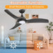 52" Industrial DC Motor Downrod Mount Reversible Ceiling Fan with LED Lighting and Remote Control - Sweatfully