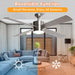 52" Bucholz Industrial Ceiling Fan with Dimmable LED Light - Sweatfully