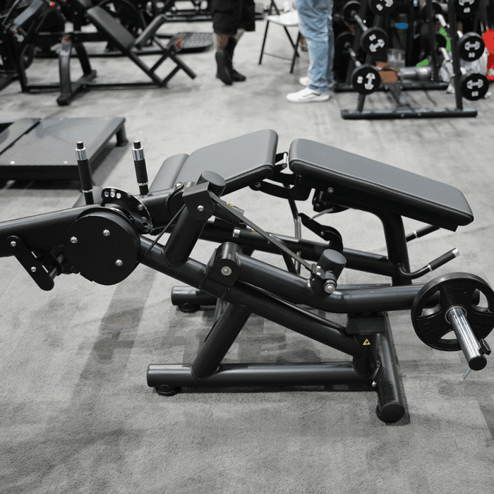 Pro Strength Leg Extension / Prone Leg Curl Combo - Muscle D Fitness - Plate Loaded Quad & Hamstring Machine - Sweatfully