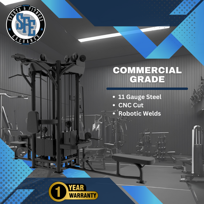 SFE Commercial 4 Station Jungle Gym Machine with (4) Weight Stacks (New) - Sweatfully