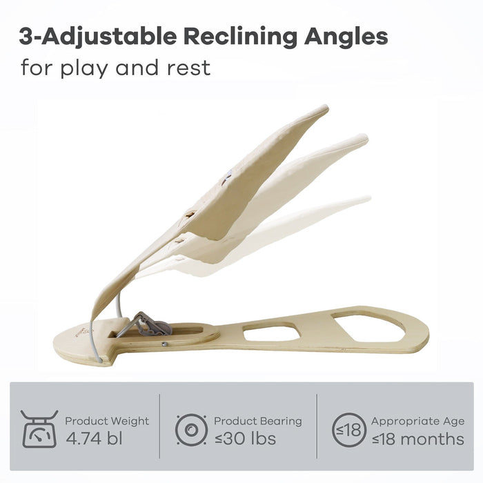 Avenlur Fir Wooden Baby Bouncer – Foldable Infant Rocker with Play Arch - Sweatfully