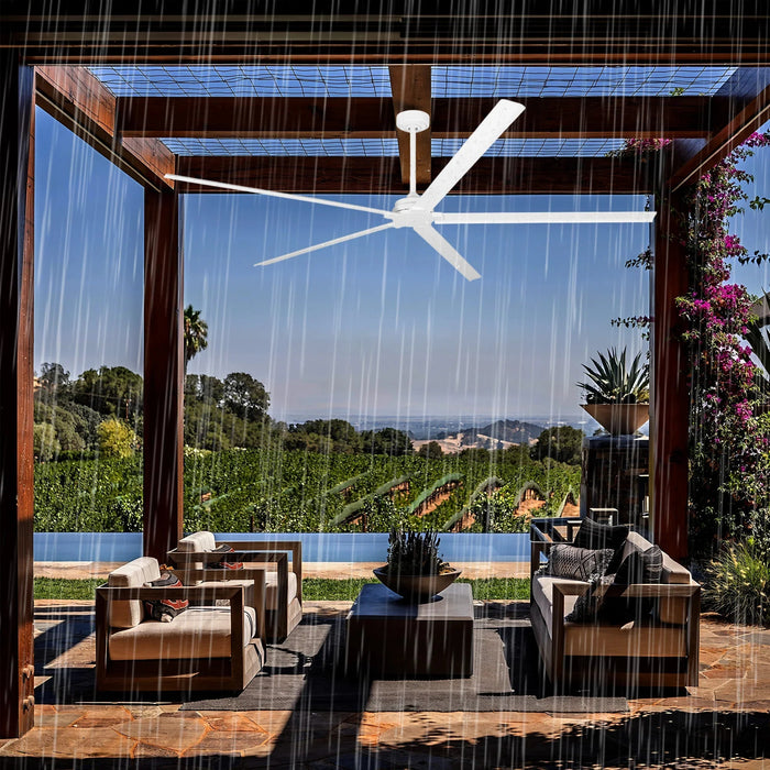 72 Inch 84 Inch Winni All-Aluminum IPX4 Outdoor Ceiling Fan with Remote Control - Sweatfully