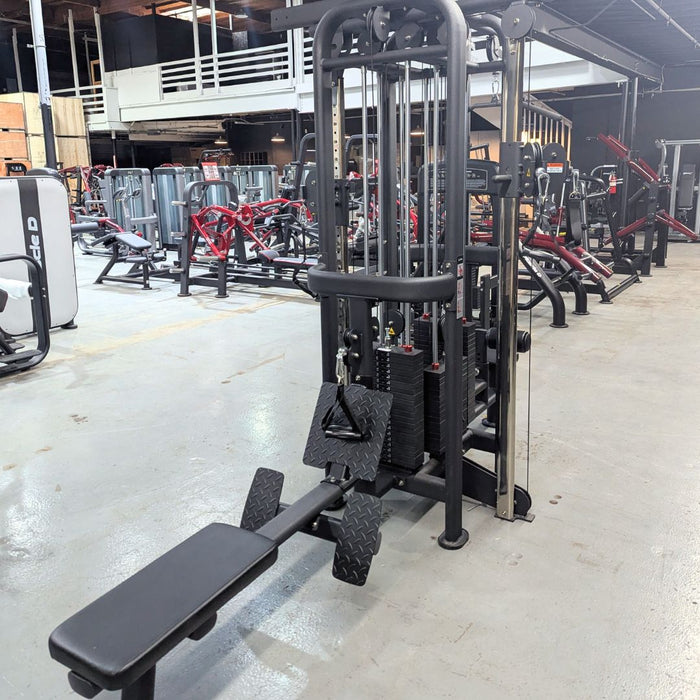4 Stack Megatron Standard Jungle Gym - 2 Colors - Muscle D Fitness - Low Row, Lat Pulldown, Single Handle Hi/low Pulley, Double Hi/Low Pulley - Sweatfully