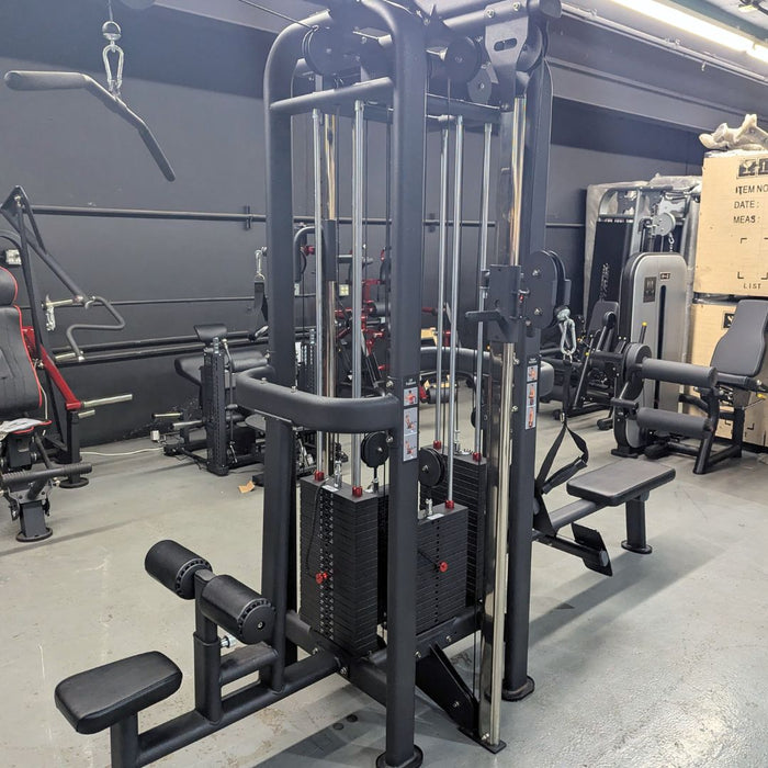 4 Stack Megatron Standard Jungle Gym - 2 Colors - Muscle D Fitness - Low Row, Lat Pulldown, Single Handle Hi/low Pulley, Double Hi/Low Pulley - Sweatfully