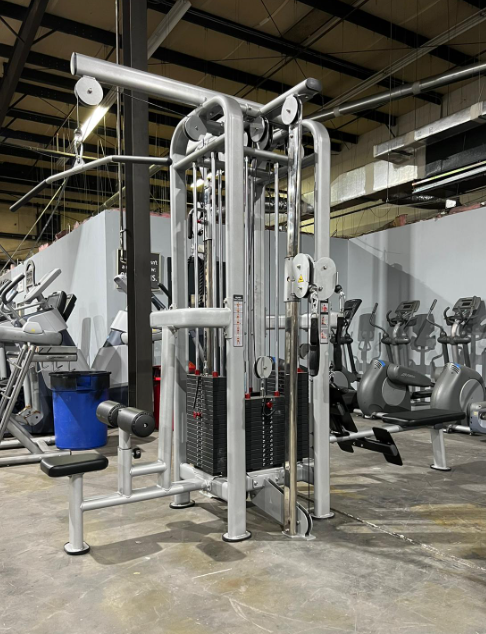 4 Stack Megatron Standard Jungle Gym - 2 Colors - Muscle D Fitness - Low Row, Lat Pulldown, Single Handle Hi/low Pulley, Double Hi/Low Pulley - Sweatfully