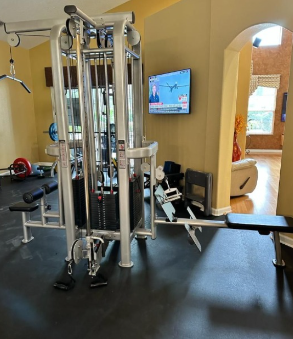 4 Stack Megatron Standard Jungle Gym - 2 Colors - Muscle D Fitness - Low Row, Lat Pulldown, Single Handle Hi/low Pulley, Double Hi/Low Pulley - Sweatfully