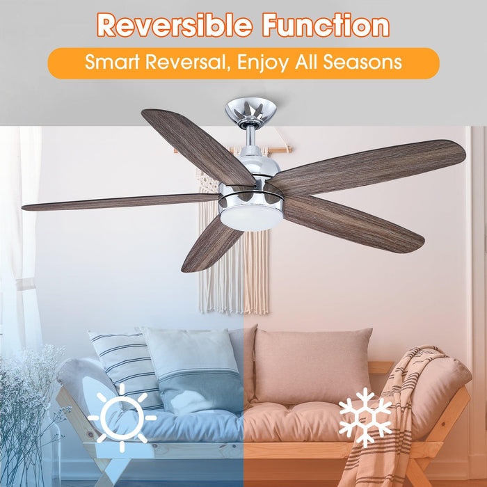 52" Dicken Farmhouse Downrod Mount Reversible Ceiling Fan with Lighting and Remote Control - Sweatfully
