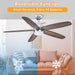 52" Dicken Farmhouse Downrod Mount Reversible Ceiling Fan with Lighting and Remote Control - Sweatfully