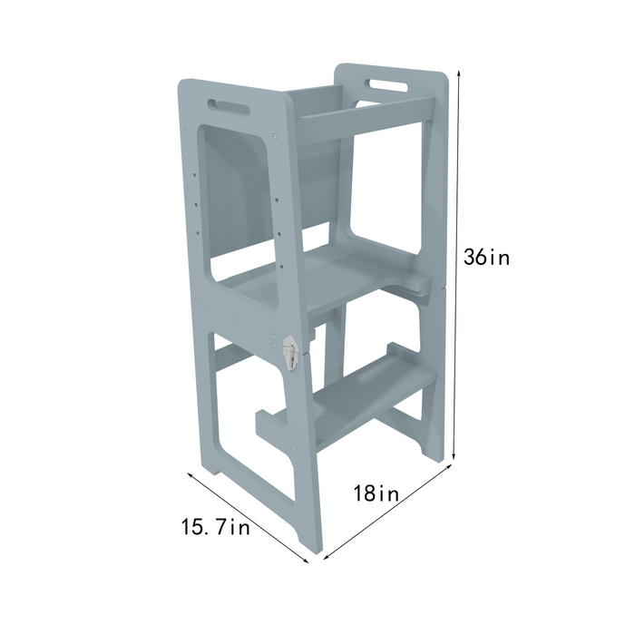 Date - 4 in 1 Kitchen Tower, Desk, Step Stool and Chalkboard - Sweatfully