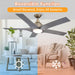56" Genoa Farmhouse DC Motor Downrod Mount Reversible Ceiling Fan with Lighting and Remote Control - Sweatfully