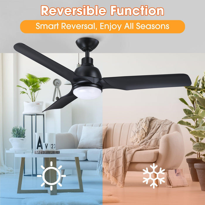 52" Cason Induatrial Downrod Mount Reversible Ceiling Fan with LED Lighting and Remote Control - Sweatfully