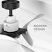 Black 54" DC Motor 6 Speed Ceiling Fan with LED Lighting - Sweatfully