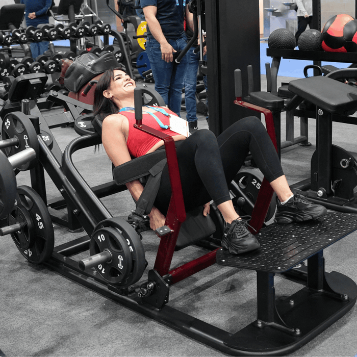 Pro Strength Hip Thruster - Muscle D Fitness - Plate Loaded Glute Drive - Sweatfully