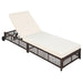 Outdoor Lounge Chair, Patio Chaise Lounge with 5-Position Backrest, Rattan Outdoor Lounge Chair with Cushion and Wheels for Poolside, Backyard, Garden - Sweatfully