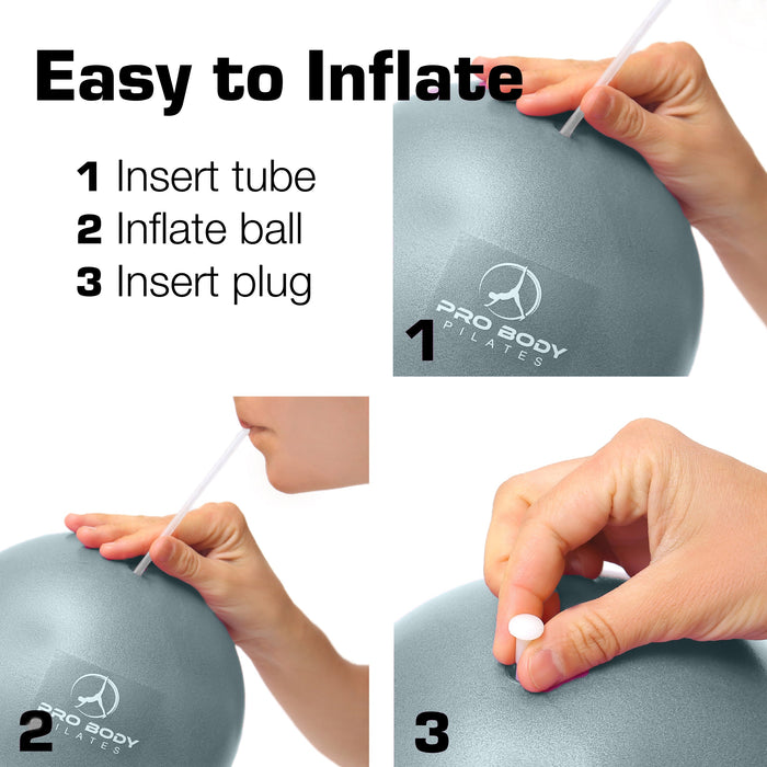 9 Inch Small Exercise Ball for Stability, Barre, Pilates, Yoga, and Balance (Electric Blues) - Sweatfully