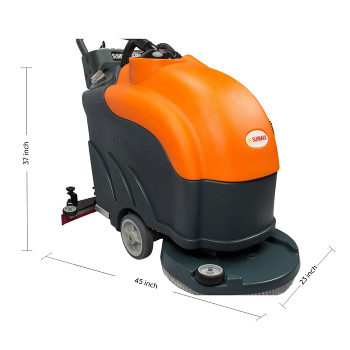 RT50 22" Walk-behind Commercial Floor Scrubber Dryer Machine, 30,000 sqft/h Cleaning Efficiency, 14.5-Gal Sewage Tank - Sweatfully