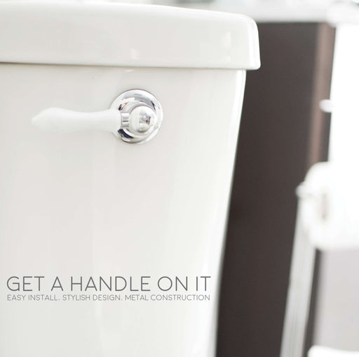 Universal Toilet Flush Replacement Handle (WhiteFinish) - Sweatfully