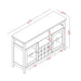 51" Wide Wood Cupboard Buffet Storage Cabinet with Wine Rack for 12-Bottles - Sweatfully