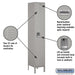 Salsbury 15" Wide Single Tier Standard Metal Locker - 1 Wide - 6 Feet High - 15 Inches Deep - Gray - Unassembled - Sweatfully