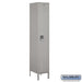 Salsbury 15" Wide Single Tier Standard Metal Locker - 1 Wide - 6 Feet High - 18 Inches Deep - Gray - Assembled - Sweatfully