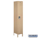 Salsbury 15" Wide Single Tier Standard Metal Locker - 1 Wide - 6 Feet High - 18 Inches Deep - Tan - Assembled - Sweatfully