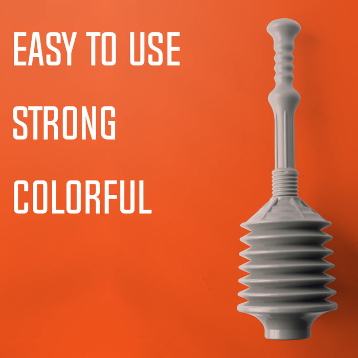 Bellows Accordion Toilet Plunger (Grey) - Sweatfully