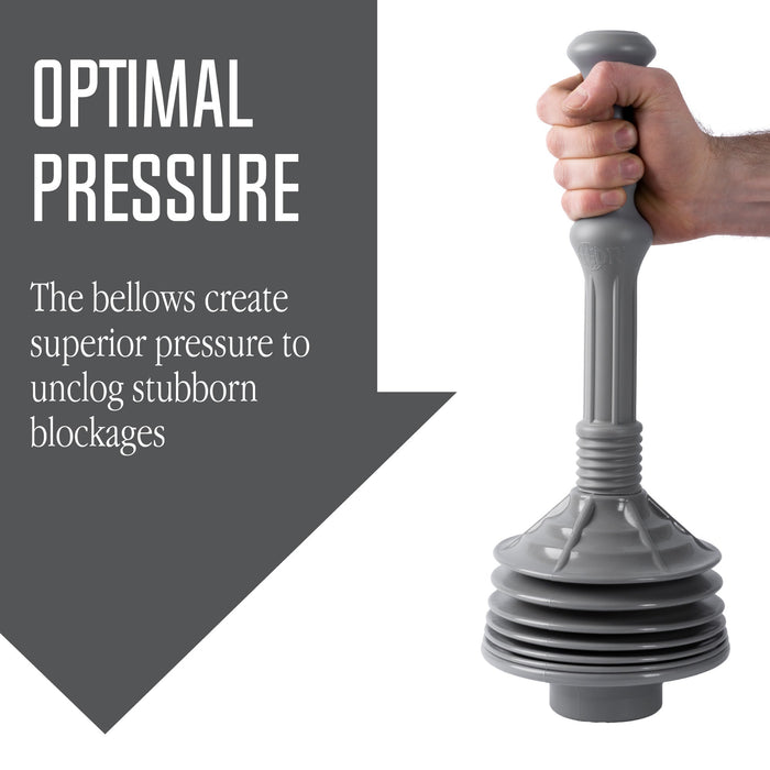 Bellows Accordion Toilet Plunger (Grey) - Sweatfully