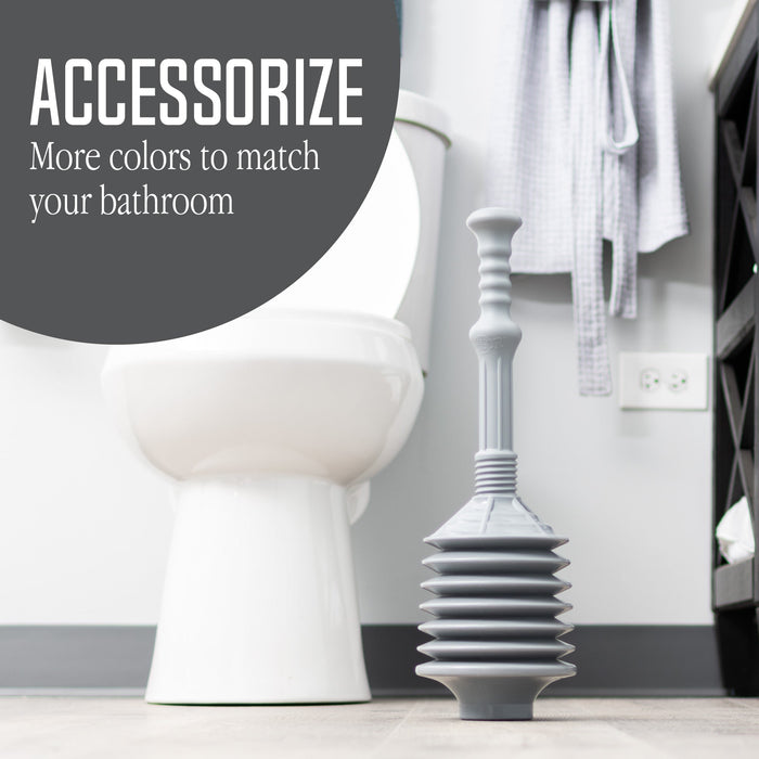 Bellows Accordion Toilet Plunger (Grey) - Sweatfully