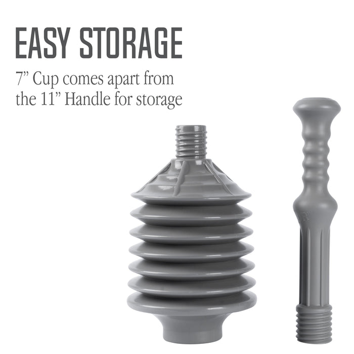 Bellows Accordion Toilet Plunger (Grey) - Sweatfully