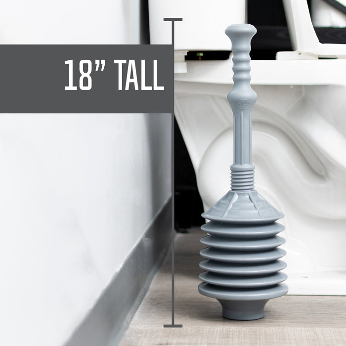 Bellows Accordion Toilet Plunger (Grey) - Sweatfully