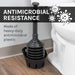 Antimicrobial Bellows Accordion Toilet Plunger with Black Storage Tray (Black) - Sweatfully