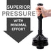 Antimicrobial Bellows Accordion Toilet Plunger with Black Storage Tray (Black) - Sweatfully