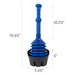Antimicrobial Bellows Accordion Toilet Plunger with Black Storage Tray (Blue) - Sweatfully