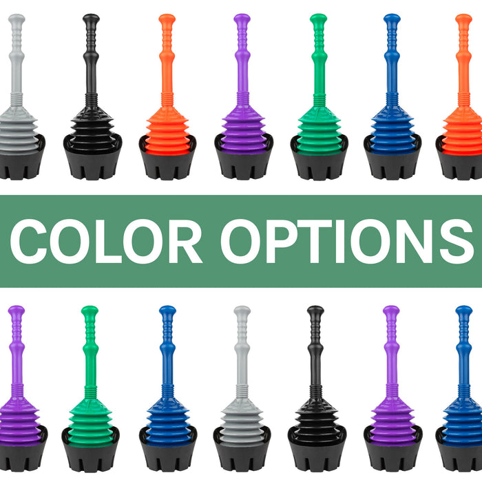 Antimicrobial Bellows Accordion Toilet Plunger with Black Storage Tray (Green) - Sweatfully